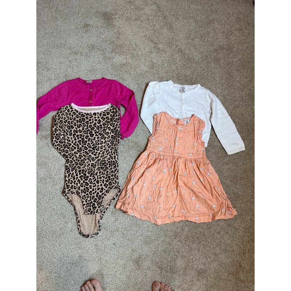 lot of 4 Carter's‎ baby girl sweaters dress size 24m long sleeve